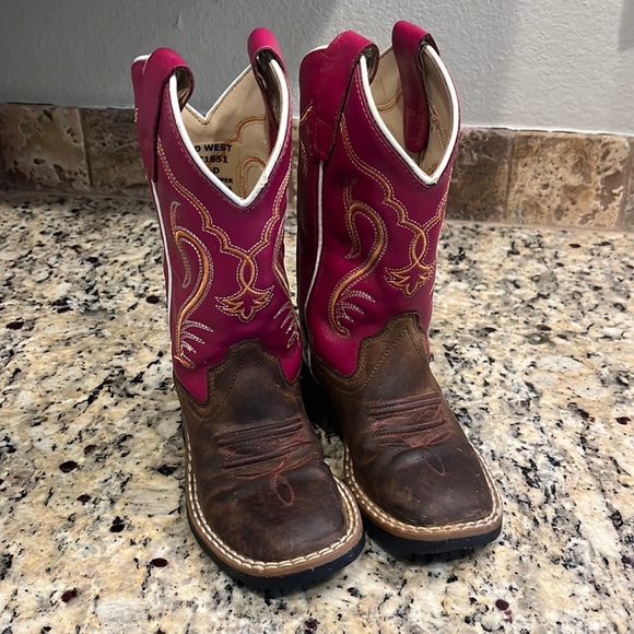 Old West Shoes Old West Little Girls Cowboy Boots Size 9 Pink Upper